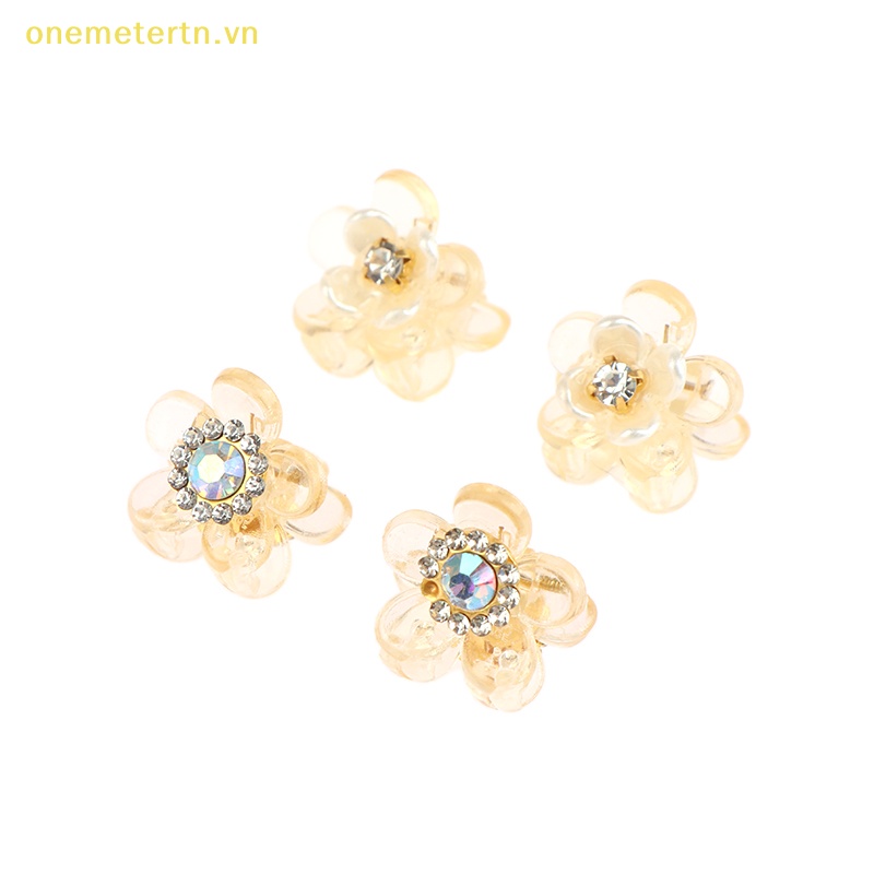 Set 10 Kẹp Tóc Hình Bông Hoa Mini Bằng Resin Dễ Thương