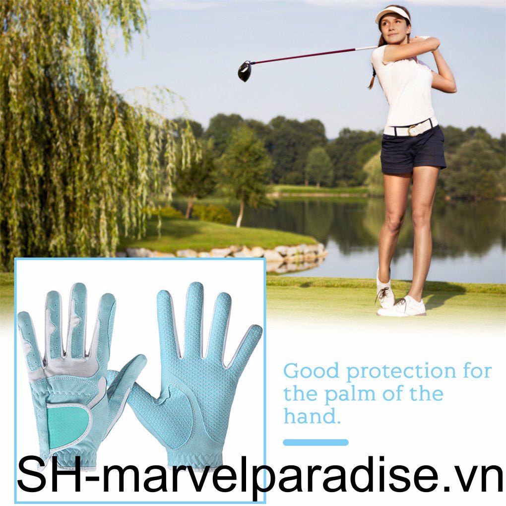 1 Đôi Găng Tay Chơi Golf Chống Trượt Vải Vi Sợi Co Giãn Thoáng Khí Cho Nữ