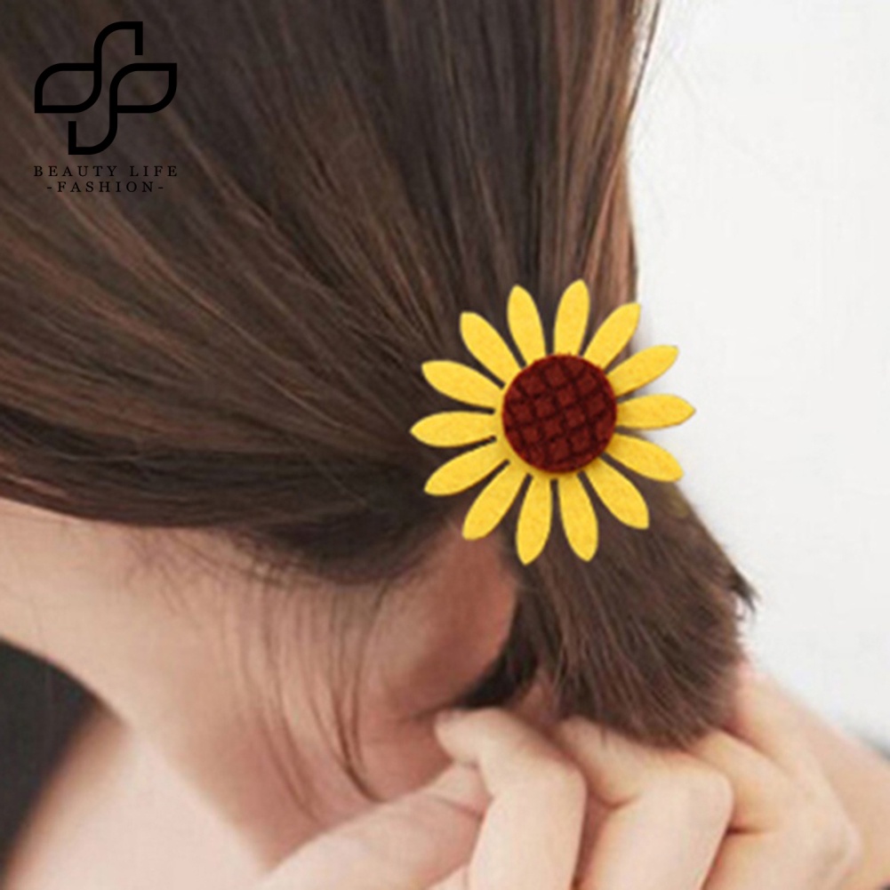 Bộ 5 Dây Cột Tóc Hoa Hướng Dương Co Giãn Thời Trang Cho Nữ