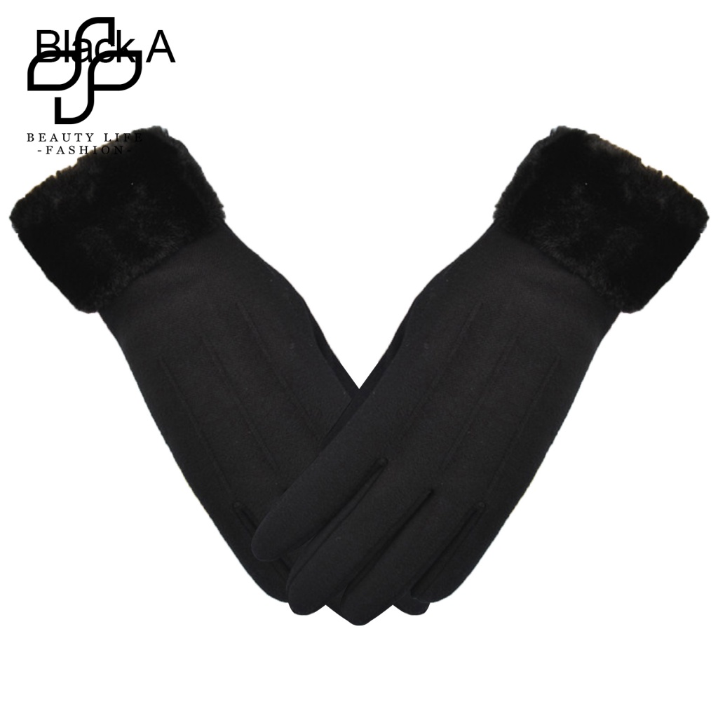 1 Đôi Găng Tay Lái Xe Chống Trượt Giữ Ấm Mùa Đông Thân Thiện Với Da Có Thể Chạm Màn Hình Cảm Ứng