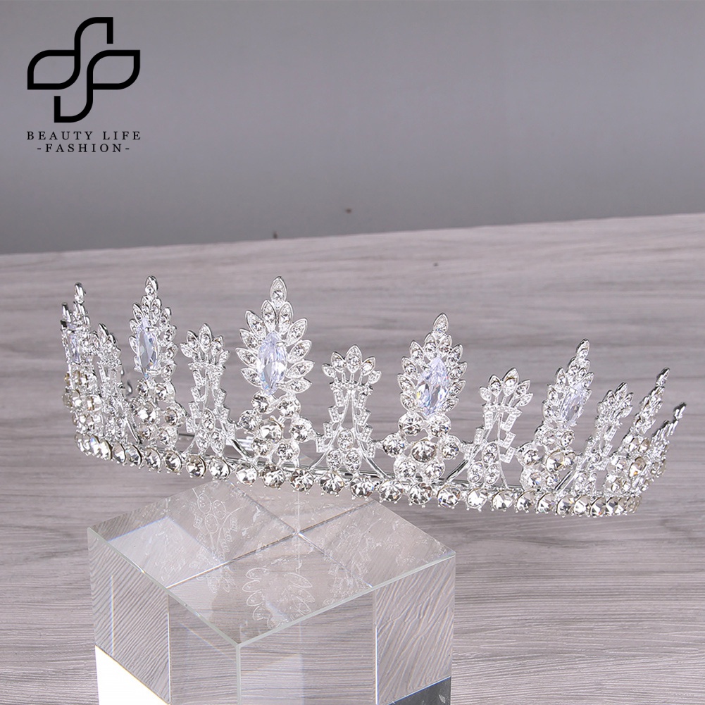 Vương Miện Cài Tóc Đính Đá Zircon Cho Cô Dâu