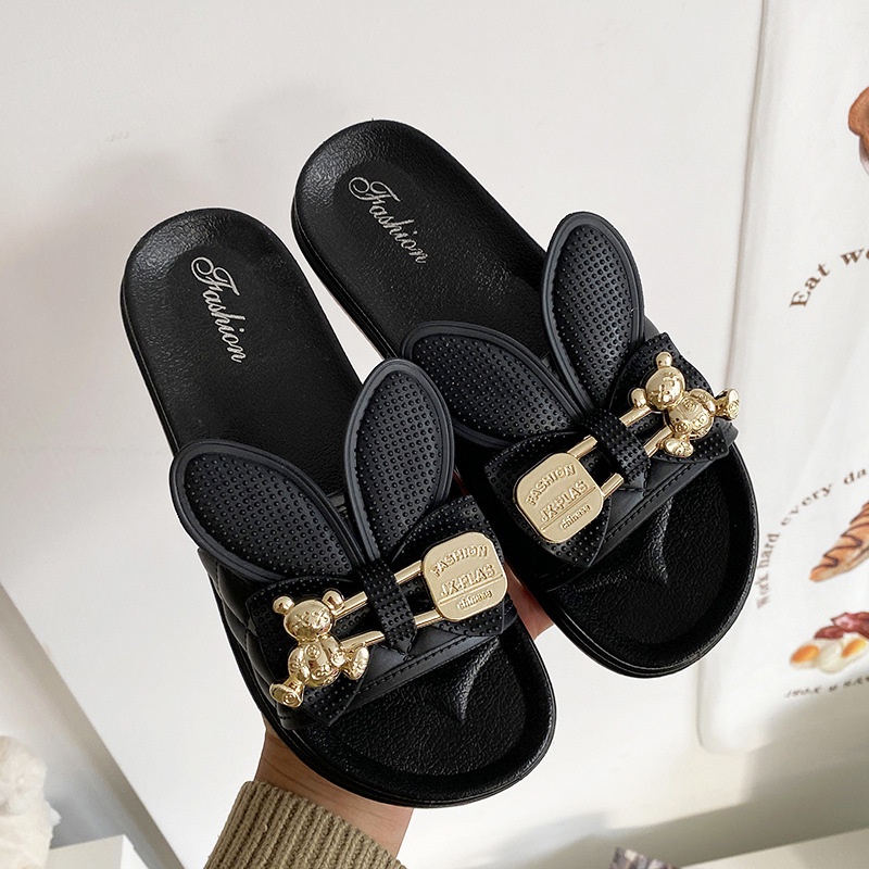 Dép đi trong nhà Đế Dày Mềm Chống Trượt In Hình Thỏ Dễ Thương Thời Trang Mùa Hè Cho Nữ AA4322