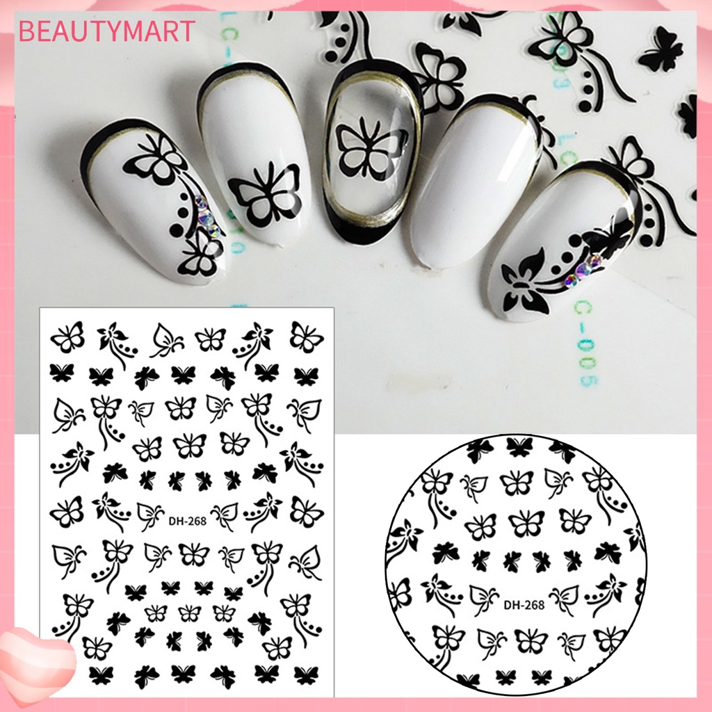 Đề Can Dán Móng Tay Hình Bướm Rỗng Tinh Tế Không Keo Cho Nữ