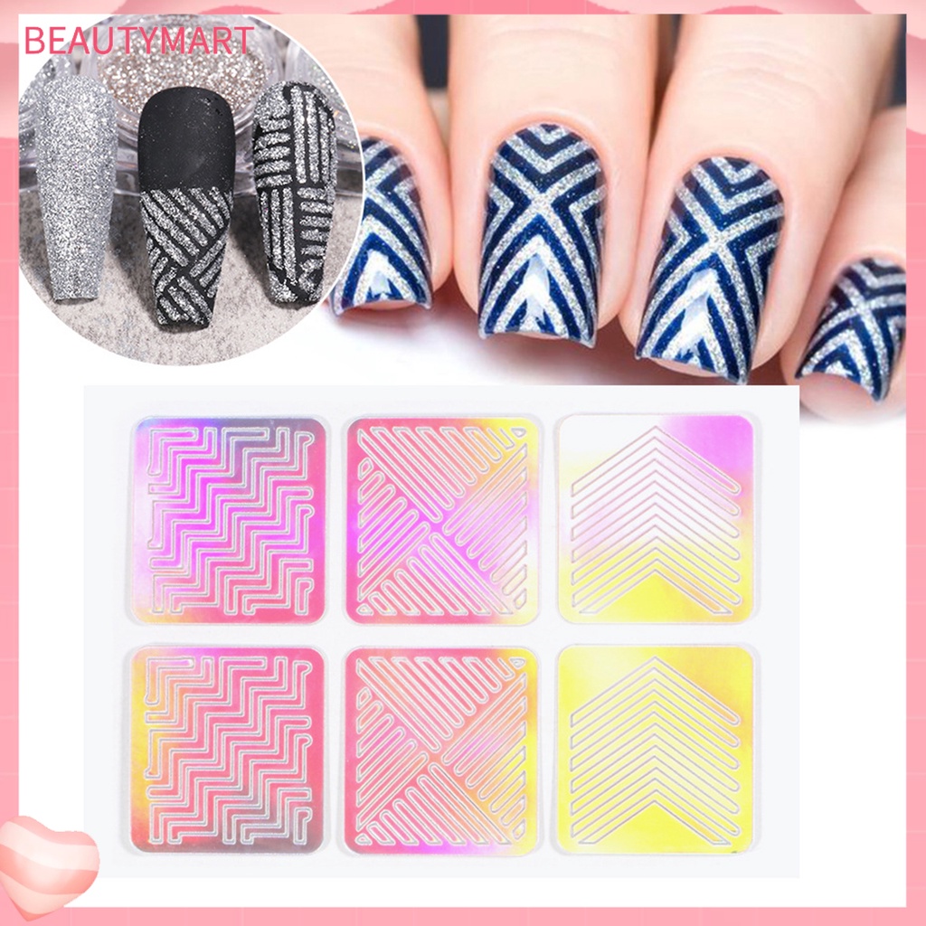 Set 24 Khuôn Vinyl Nhiều Họa Tiết Dùng Trang Trí Móng Nghệ Thuật Cho Nữ