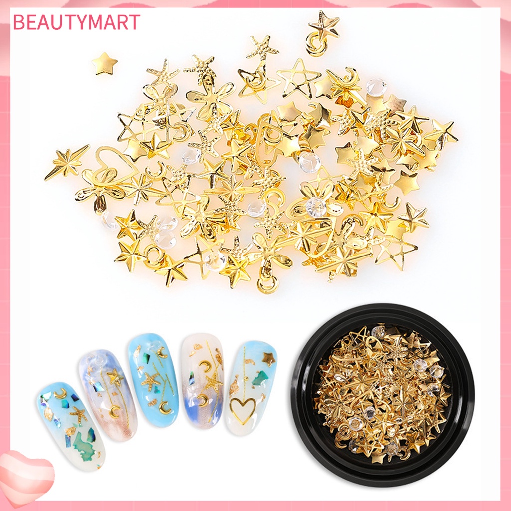 Hạt Dán Trang Trí Móng Tay Bằng Kim Loại Nhiều Màu Sắc DIY Dành Cho Nữ