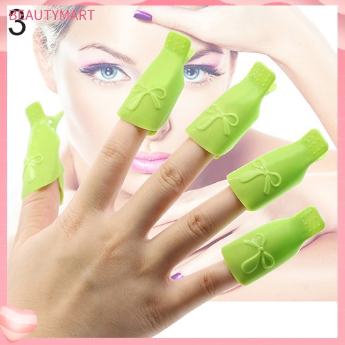 Bộ 10 Kẹp Ủ Tẩy Sơn Móng Tay Bằng Nhựa Hình Nơ