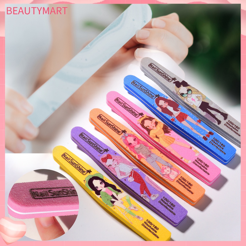 Bộ 5 Cây Dũa Móng Tay Họa Tiết Hoạt Hình Hai Mặt Dành Cho Nữ