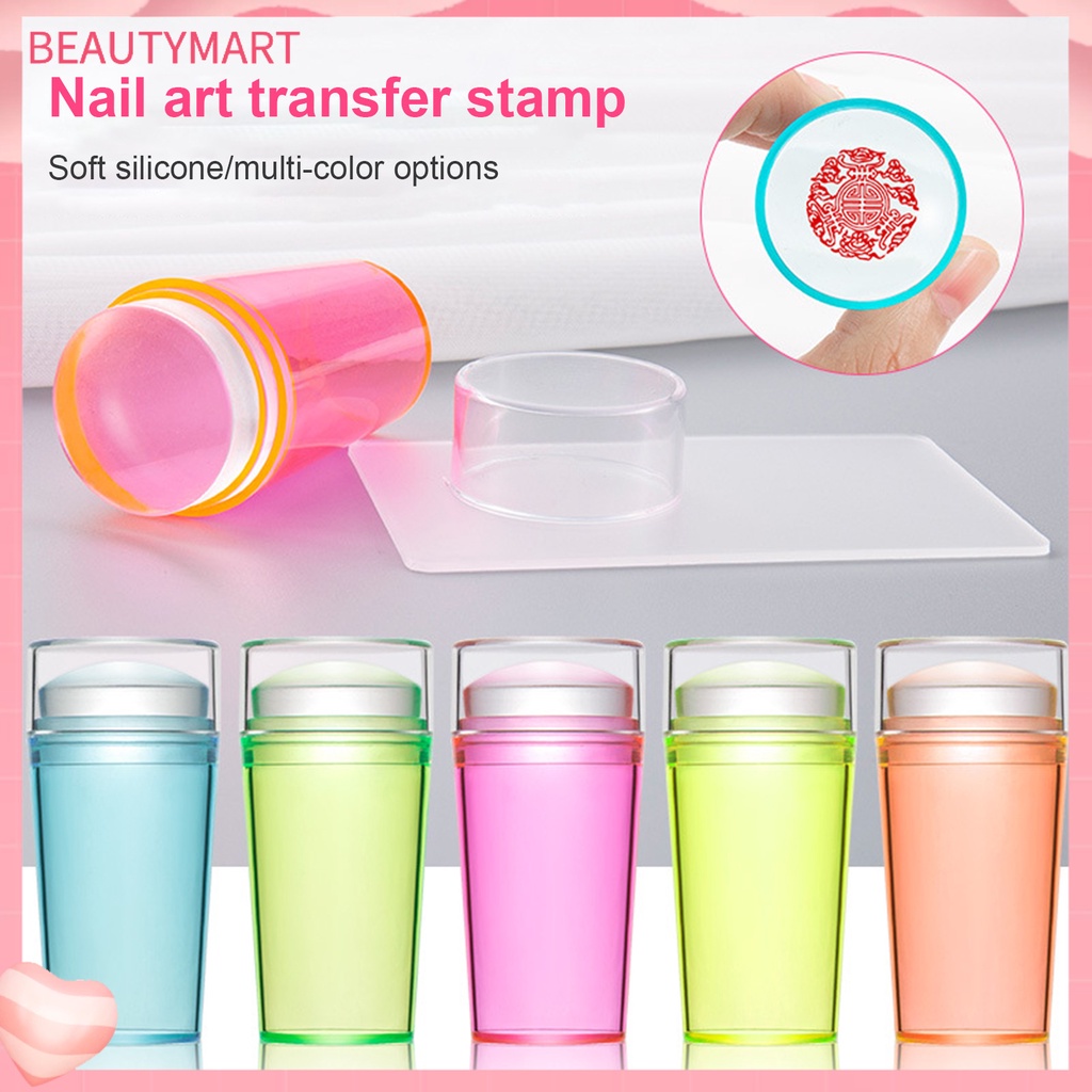 1 Bộ Dụng Cụ In Hình Móng Tay Bằng Silicone Màu Huỳnh Quang Độ Bền Cao Dễ Tháo Rời DIY