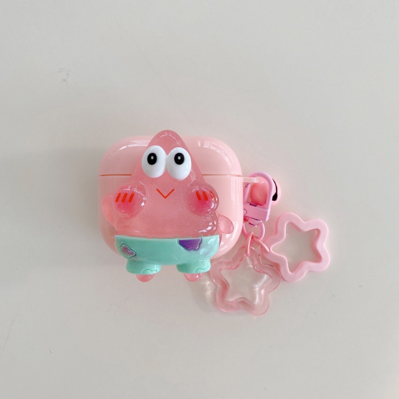 Vỏ Bảo Vệ Hộp Sạc Tai nghe không dây AirPods 1 2 3 4 Pro inPods i12 Hình SpongeBob 3D Dễ Thương