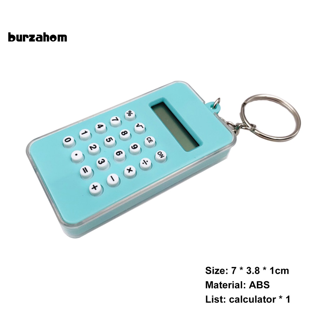 Máy Tính Điện Tử Kỹ Thuật Số Kèm Móc Khóa Thiết Kế Nhỏ Gọn Bằng ABS Dễ Mang Theo Cho Trẻ Em