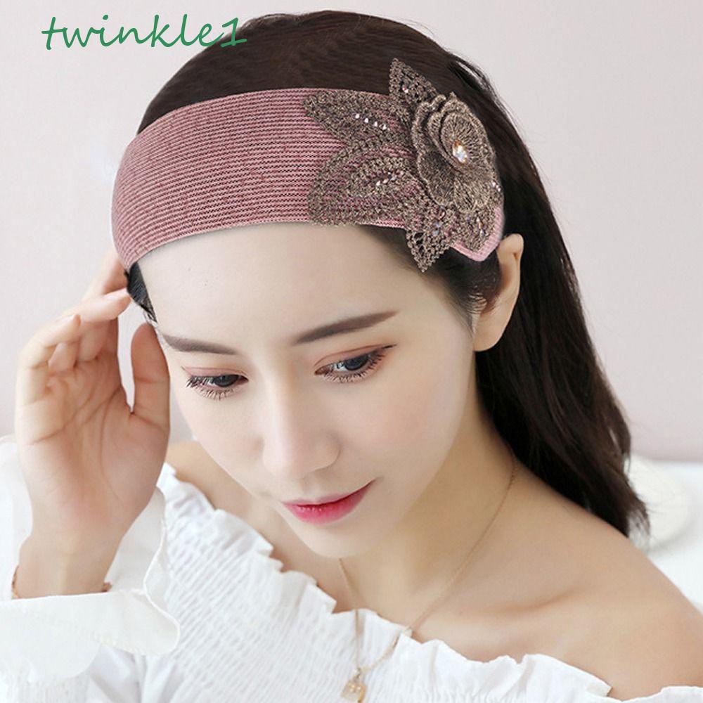 Băng Đô Cài Tóc Phối Ren Hoa Chống Trượt Thời Trang Cho Nữ