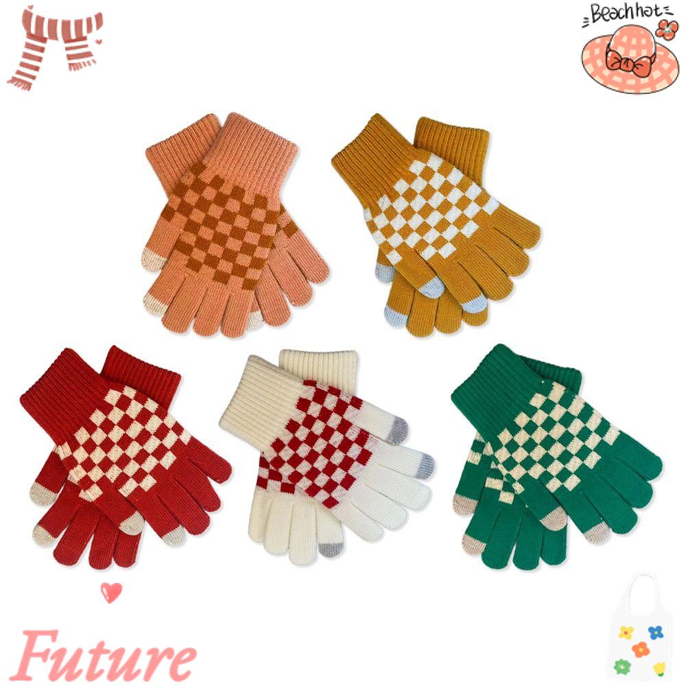 Găng Tay Giữ Ấm Chống Lạnh Họa Tiết Kẻ Sọc