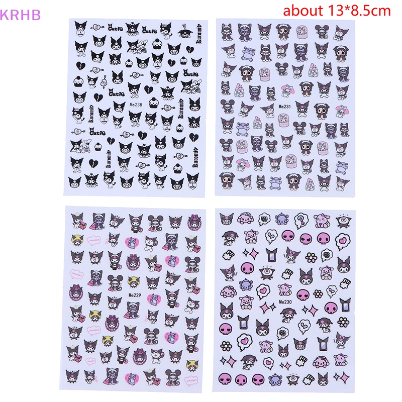 1 Miếng Dán Trang Trí Móng Tay Hình Hoạt Hình 3D Mới