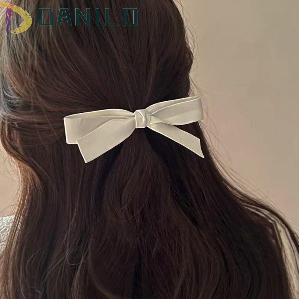 Kẹp Tóc Da PU Hình Học Thắt Nơ Nhỏ Xinh Ngọt Ngào Cho Bạn Gái