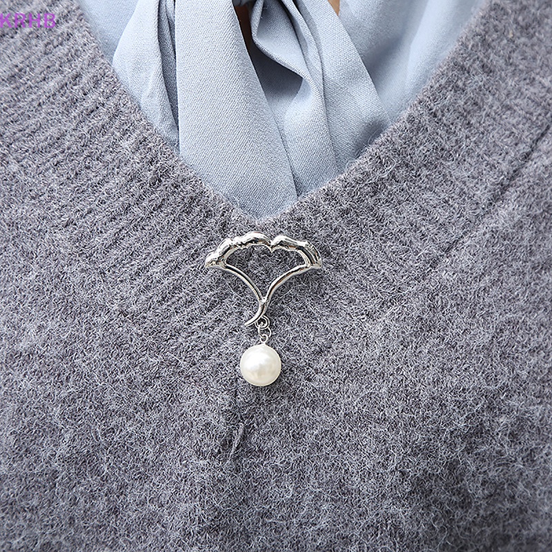 Trâm Cài Áo Hình Ngọc Trai Bằng Kim Loại Mới