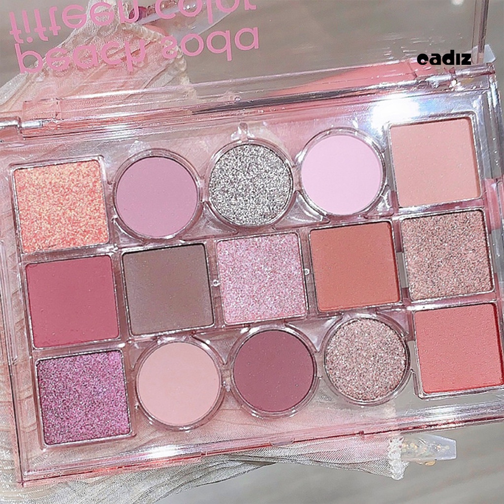 Bảng Phấn Mắt 15 Màu Sắc Hiệu Ứng Lì / Ánh Nhũ Chống Nhòe Bền Màu Dài Lâu 20g