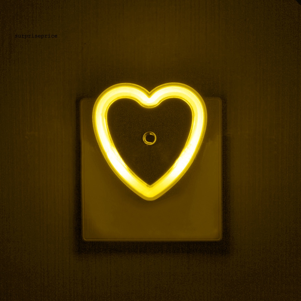 Đèn Ngủ LED Cảm Biến Hình Trái Tim Có Phích Cắm US Dùng Trang Trí Phòng Ngủ Của Bé
