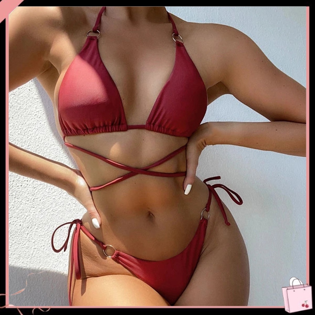 Bộ Bikini 2 Mảnh Hở Lưng Dáng Ôm Thời Trang Mùa Hè Cho Nữ