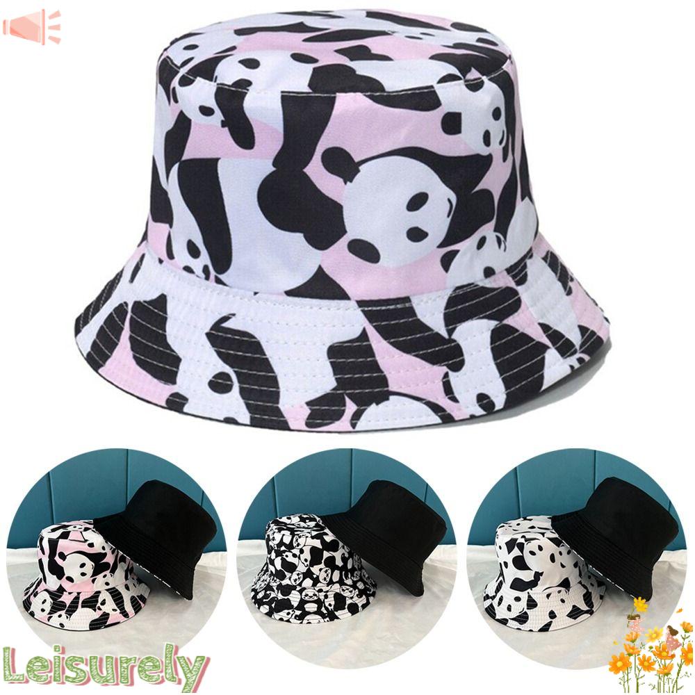 Mũ Bucket Chống Nắng Hai Mặt Họa Tiết Gấu Trúc Thời Trang Unisex