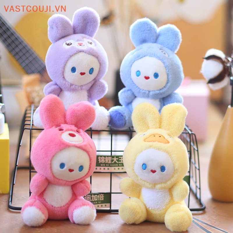 Móc Khóa Hình Búp Bê Nhồi Bông Tai Thỏ VASTJI Đáng Yêu