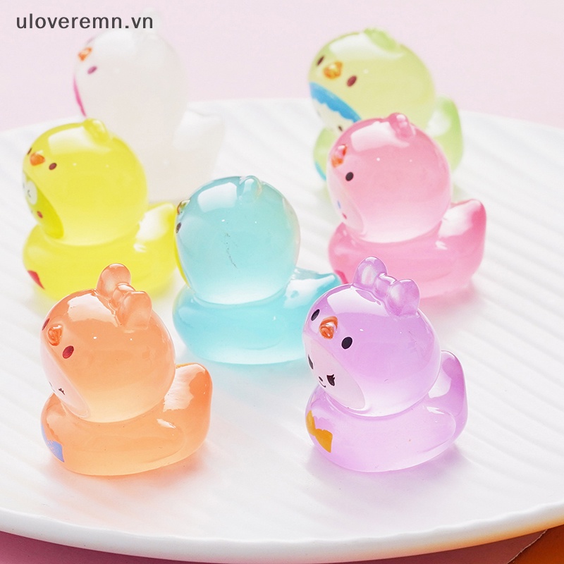1 Tượng Vịt Mini Phát Quang Dễ Thương Dùng Trang Trí Tiểu Cảnh / Xe Hơi