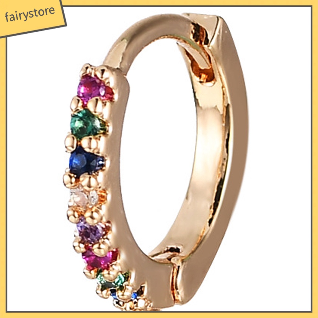 1 Đôi Bông Tai Hình Ngôi Sao Đính Đá Zircon Nhiều Màu Dành Cho Nữ