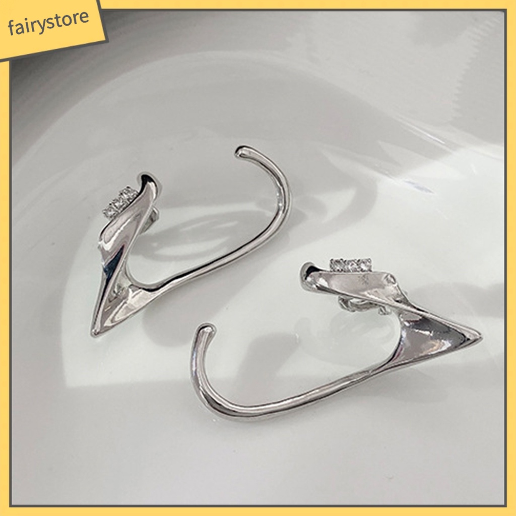 1 Đôi Khuyên Kẹp Vành Tai Đính Đá Phong Cách Hip hop Thời Trang Cho Nữ