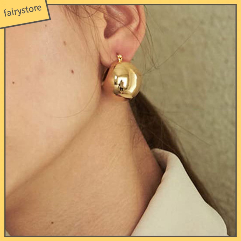 1 Đôi Bông Tai Hình Tròn Phong Cách Punk Tinh Tế Dành Cho Nữ