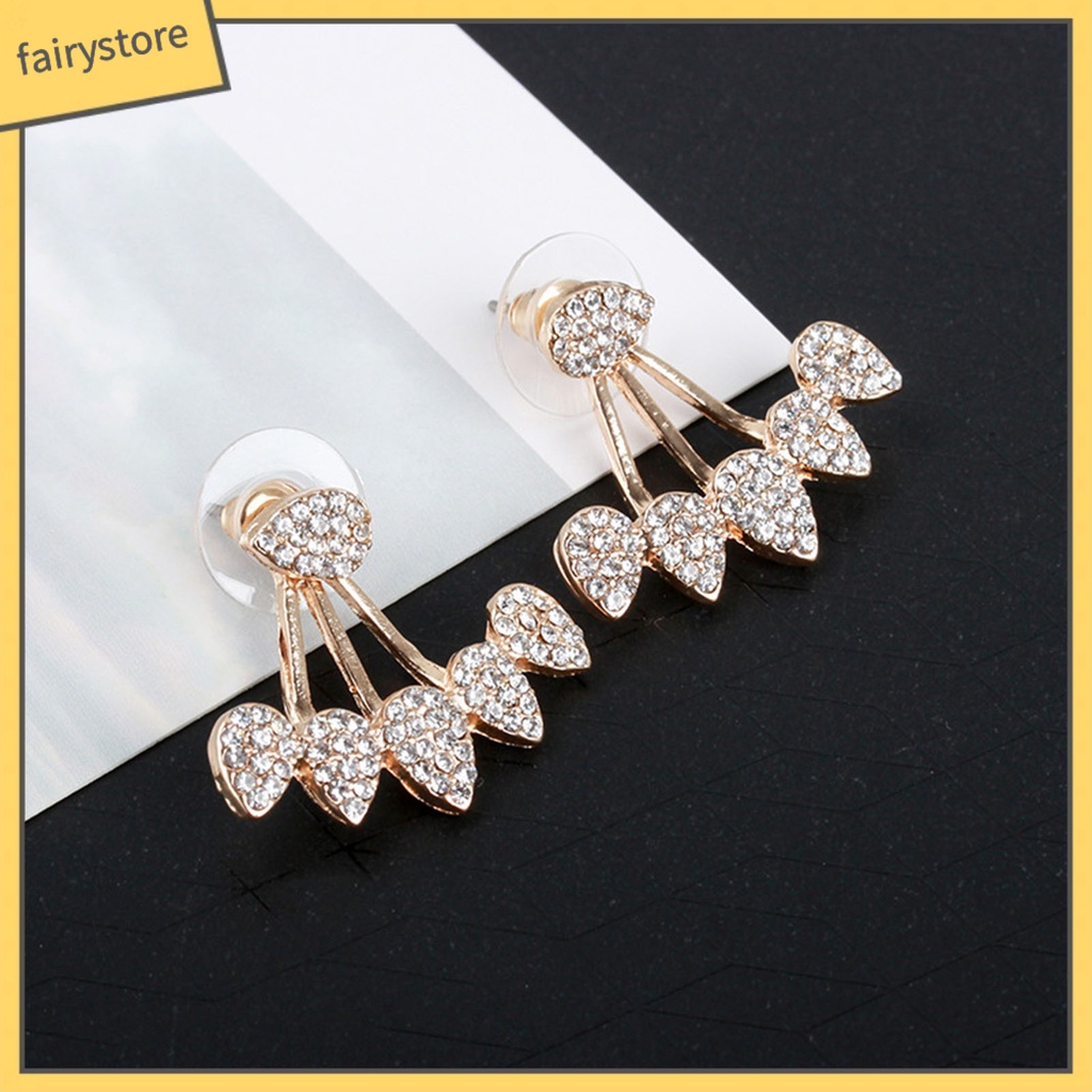 1 Đôi Bông Tai Hình Giọt Nước Đính Đá Thời Trang Dành Cho Nữ