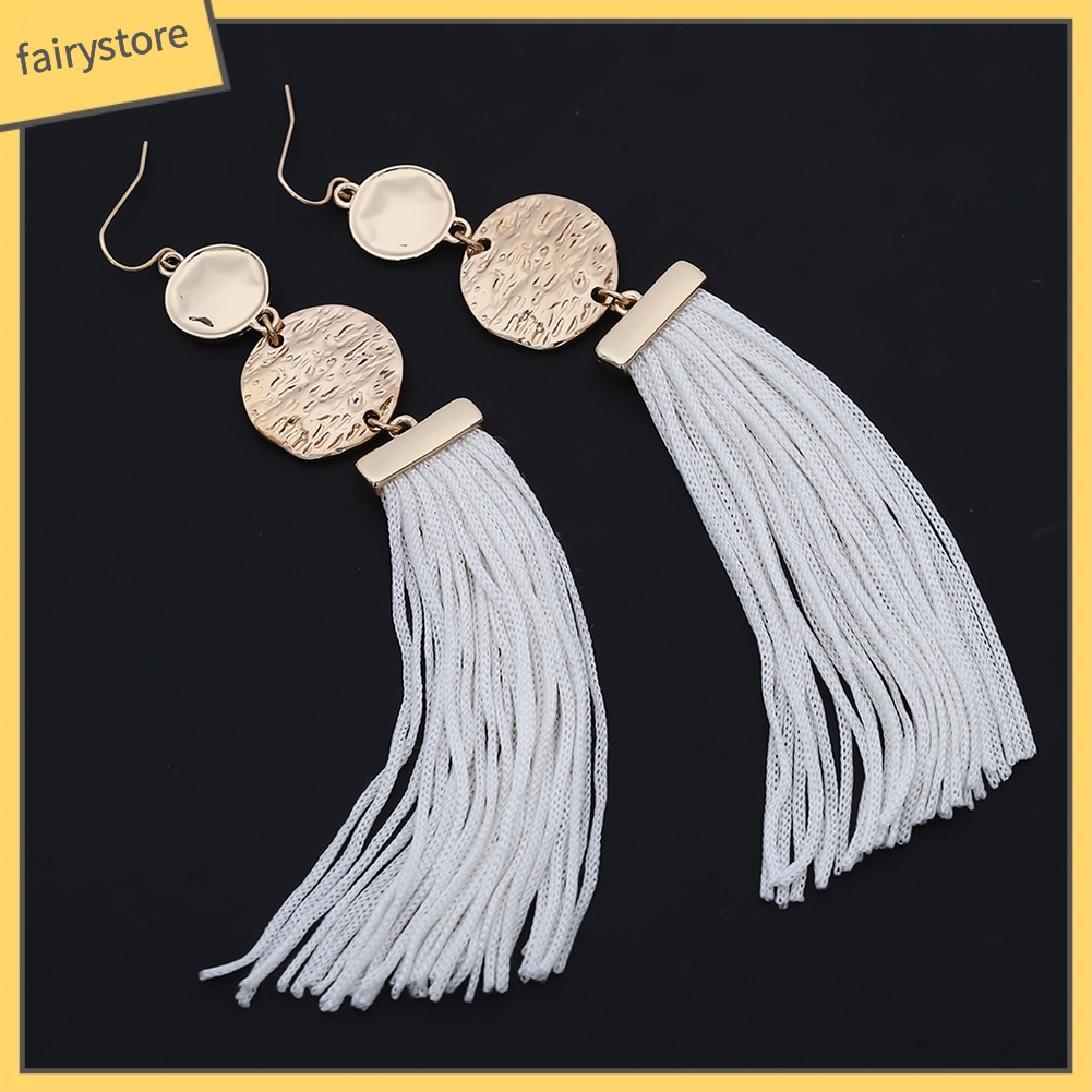 Bông Tai Tua Rua Dáng Dài Phong Cách Bohemia Thời Trang Dự Tiệc Cho Nữ