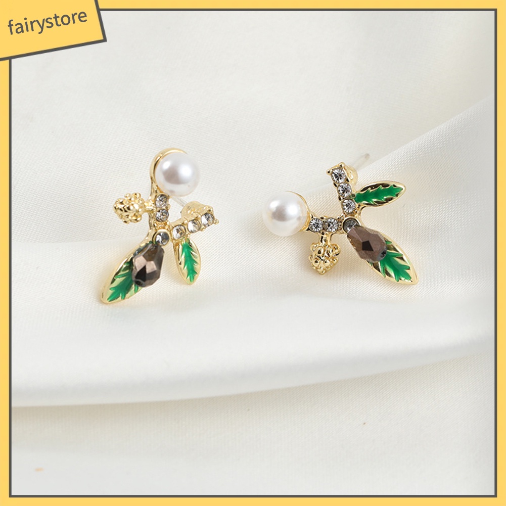 Bông Tai Đính Ngọc Trai Giả Thời Trang Dành Cho Nữ