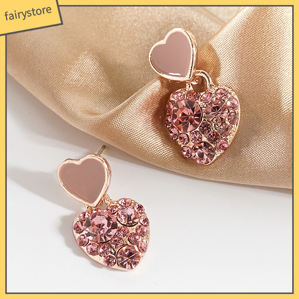 Bông Tai Hình Vuông Đính Đá Toàn Diện Thanh Lịch Cho Nữ