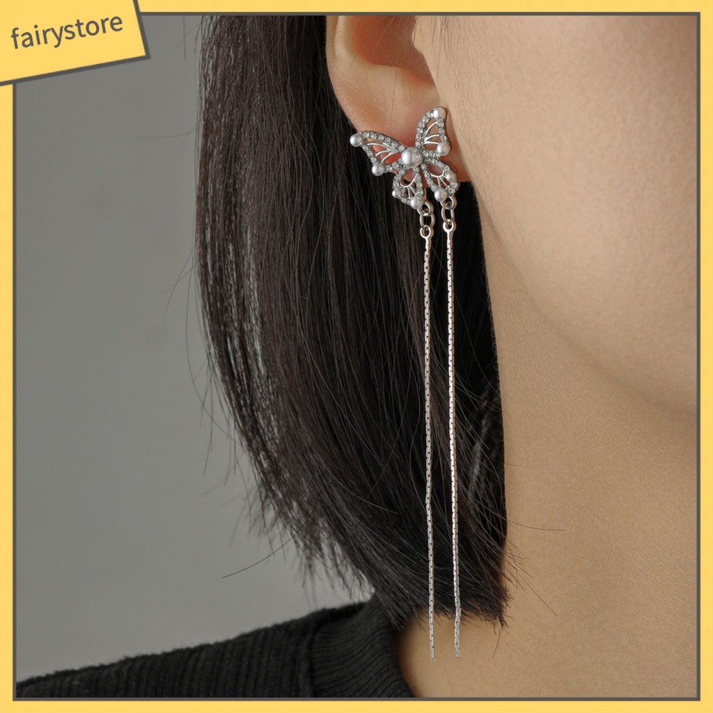 1 Đôi Bông Tai Hình Học Dáng Dài Đính Đá Thời Trang Sang Trọng