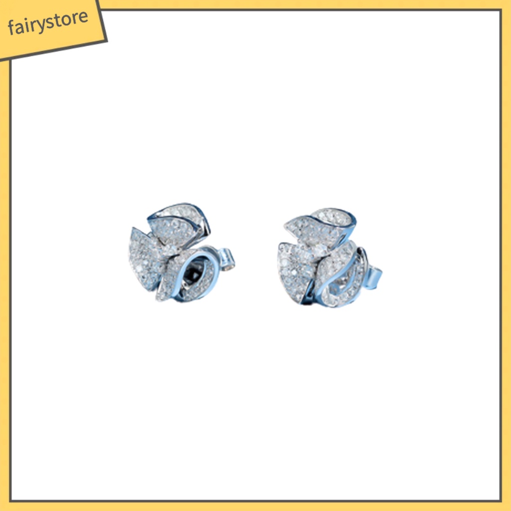 Bông Tai Hình Hoa Đính Đá Lấp Lánh Dành Cho Nữ