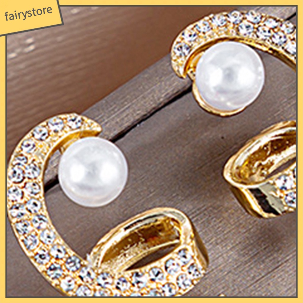 1 Đôi Bông Tai Hình Xoắn Ốc Đính Đá Lấp Lánh Thời Trang Hàng Ngày