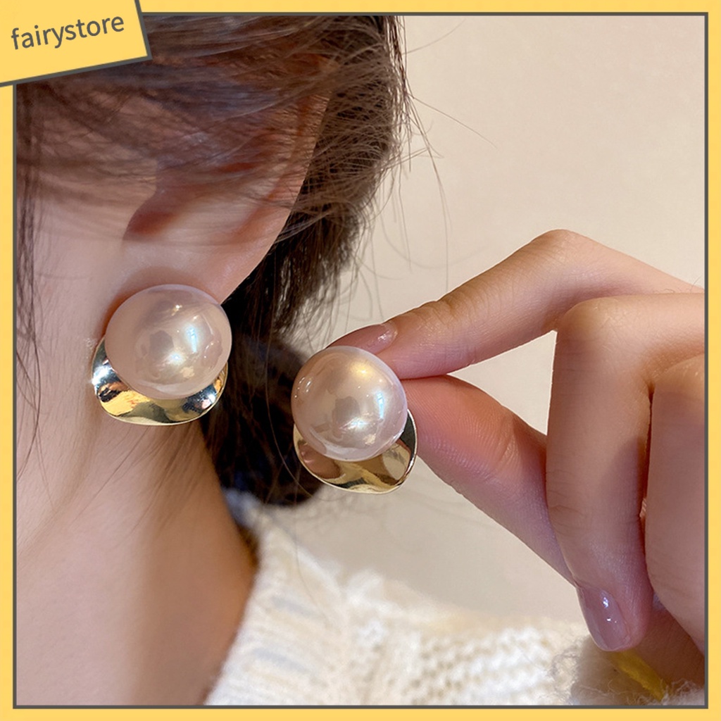[FRO] 1 Đôi Bông Tai Đinh Tán Không Đau Dễ Sử Dụng Chống Mài Mòn Đính Ngọc Trai Nhân Tạo Đơn Giản
