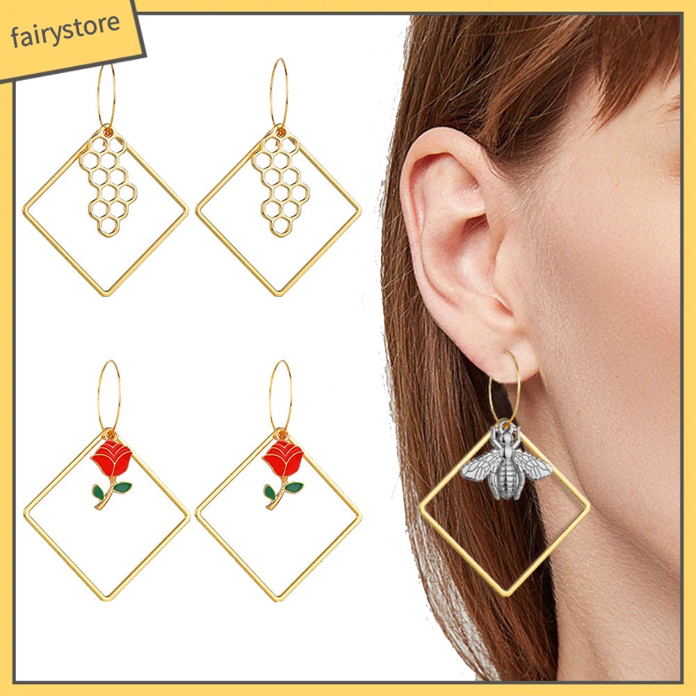 Bông Tai Hình Vuông Thiết Kế Rỗng Thời Trang Dành Cho Nữ