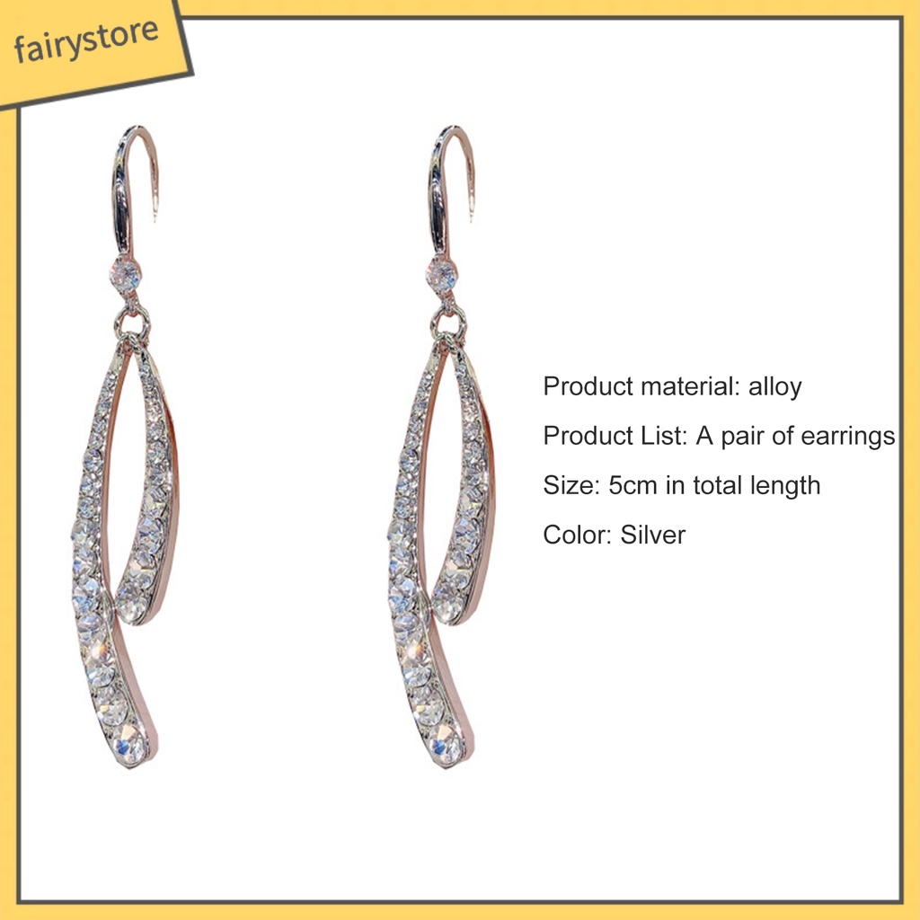 1 Đôi Bông Tai Hình Học Đính Đá Lấp Lánh Dành Cho Nữ