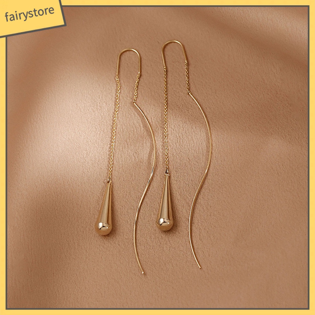 1 Đôi Bông Tai Hình Học Dáng Dài Phong Cách Hàn Quốc Thanh Lịch Dành Cho Nữ
