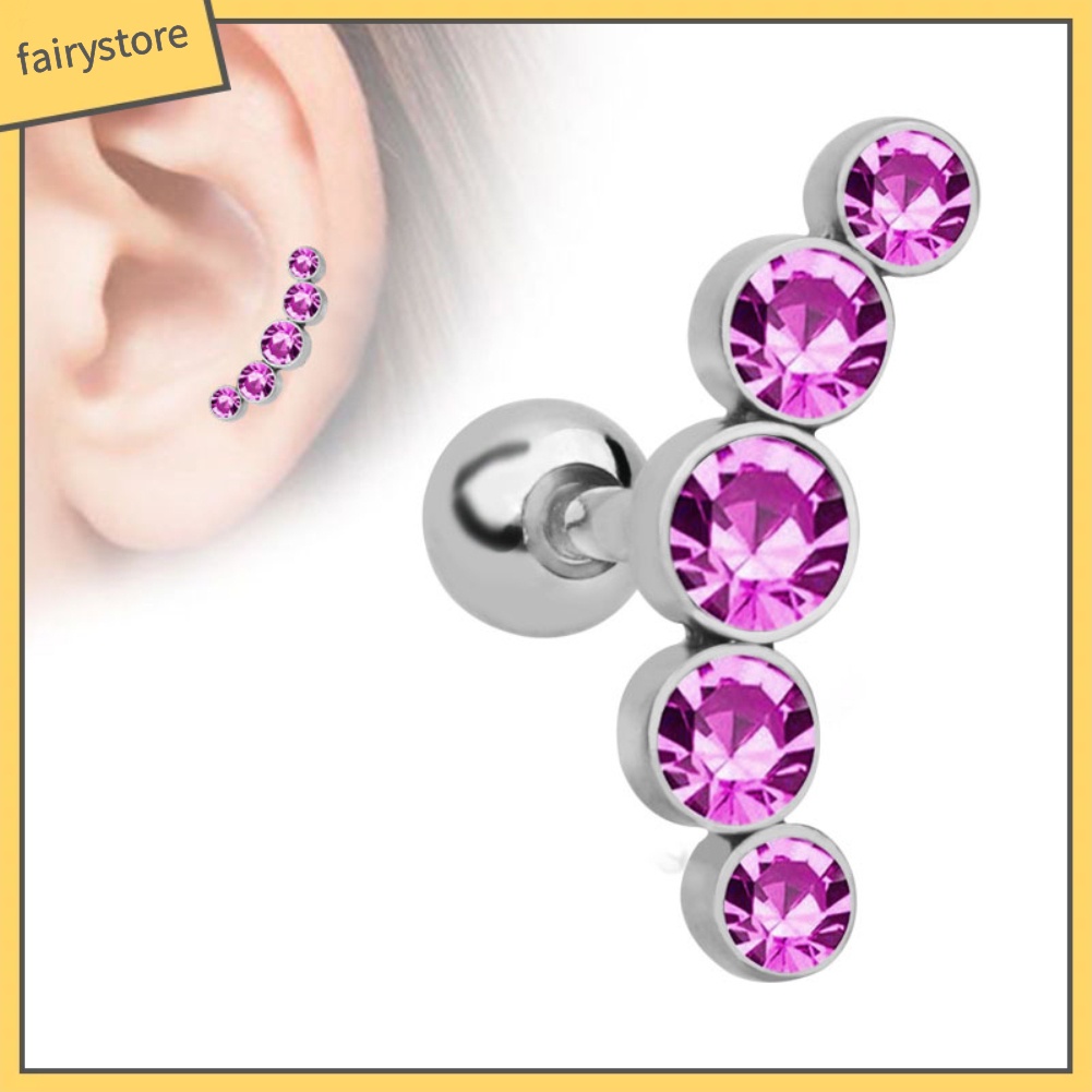 1 Khuyên Xỏ Vành Tai Đính Đá Thời Trang Nữ