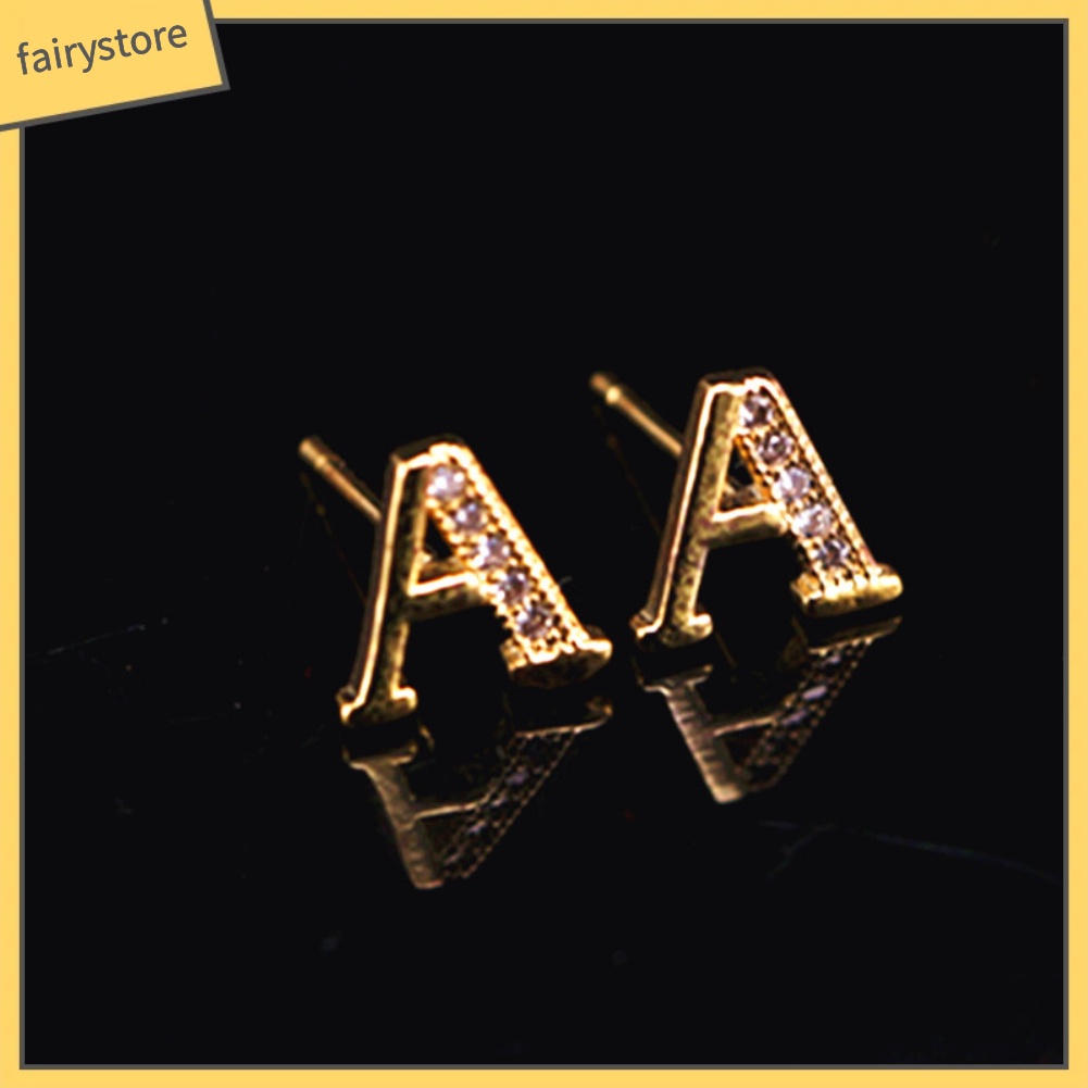 Bông Tai Chữ Cái Đính Đá Thời Trang Dành Cho Nữ