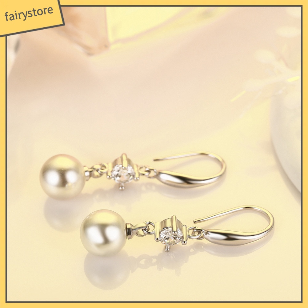 Bông Tai Đính Đá Ngọc Trai Giả Sang Trọng Dành Cho Nữ