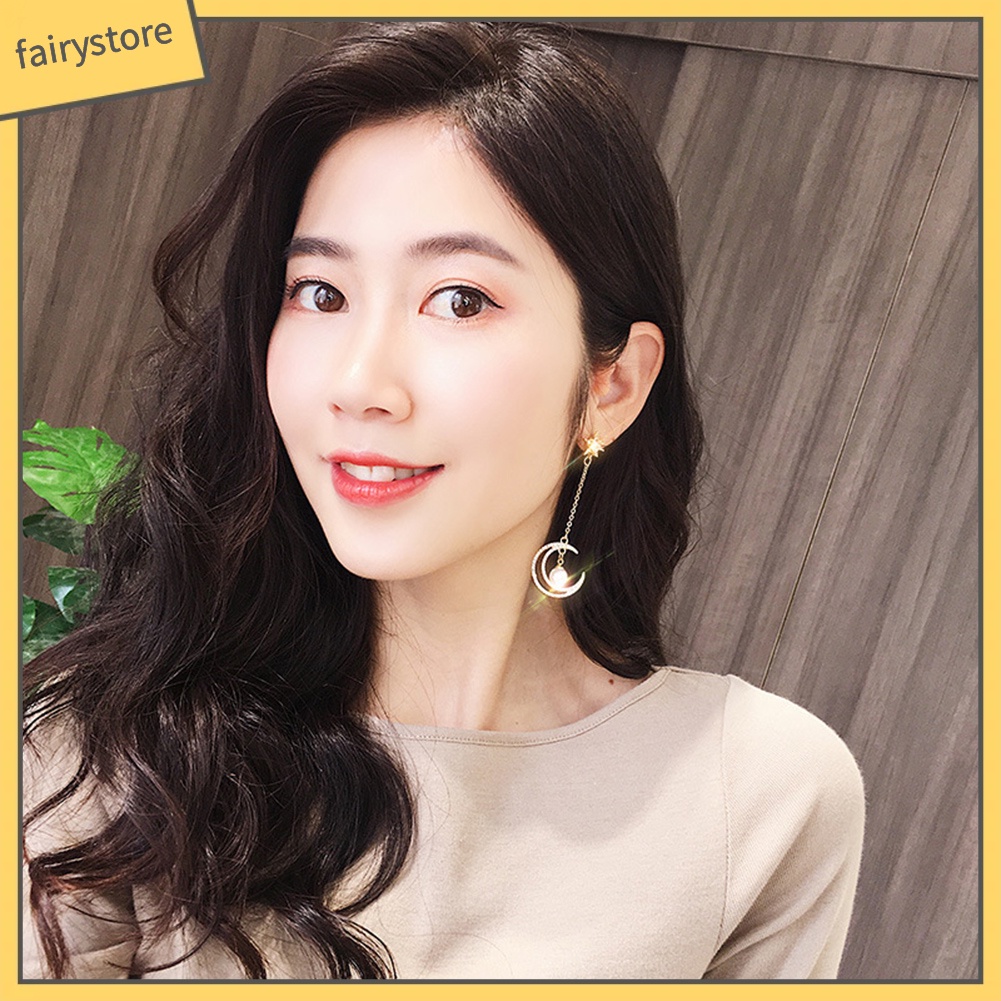 Khuyên Tai Hình Ngôi Sao Và Mặt Trăng Thời Trang Cho Nữ