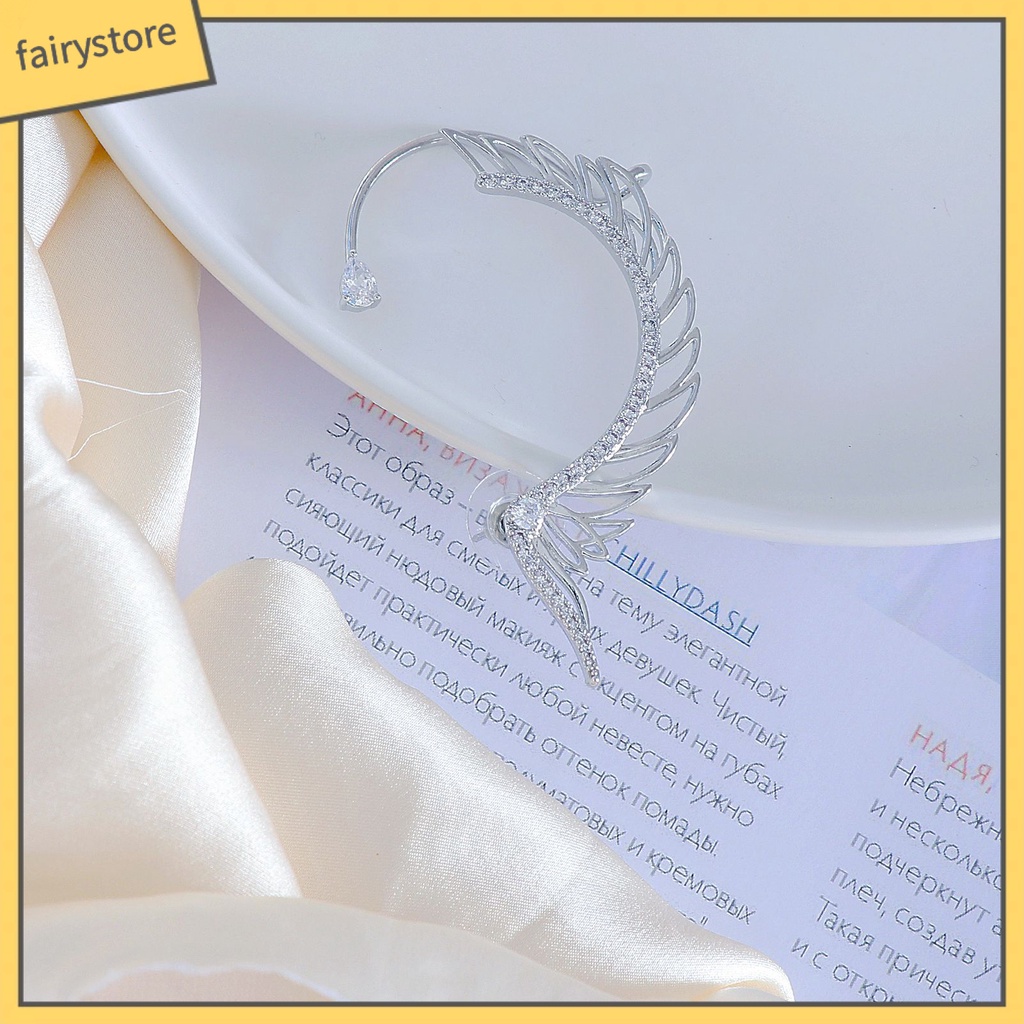 1 Đôi Bông Tai Hình Cánh Đính Đá Lấp Lánh Thời Trang Cho Nữ