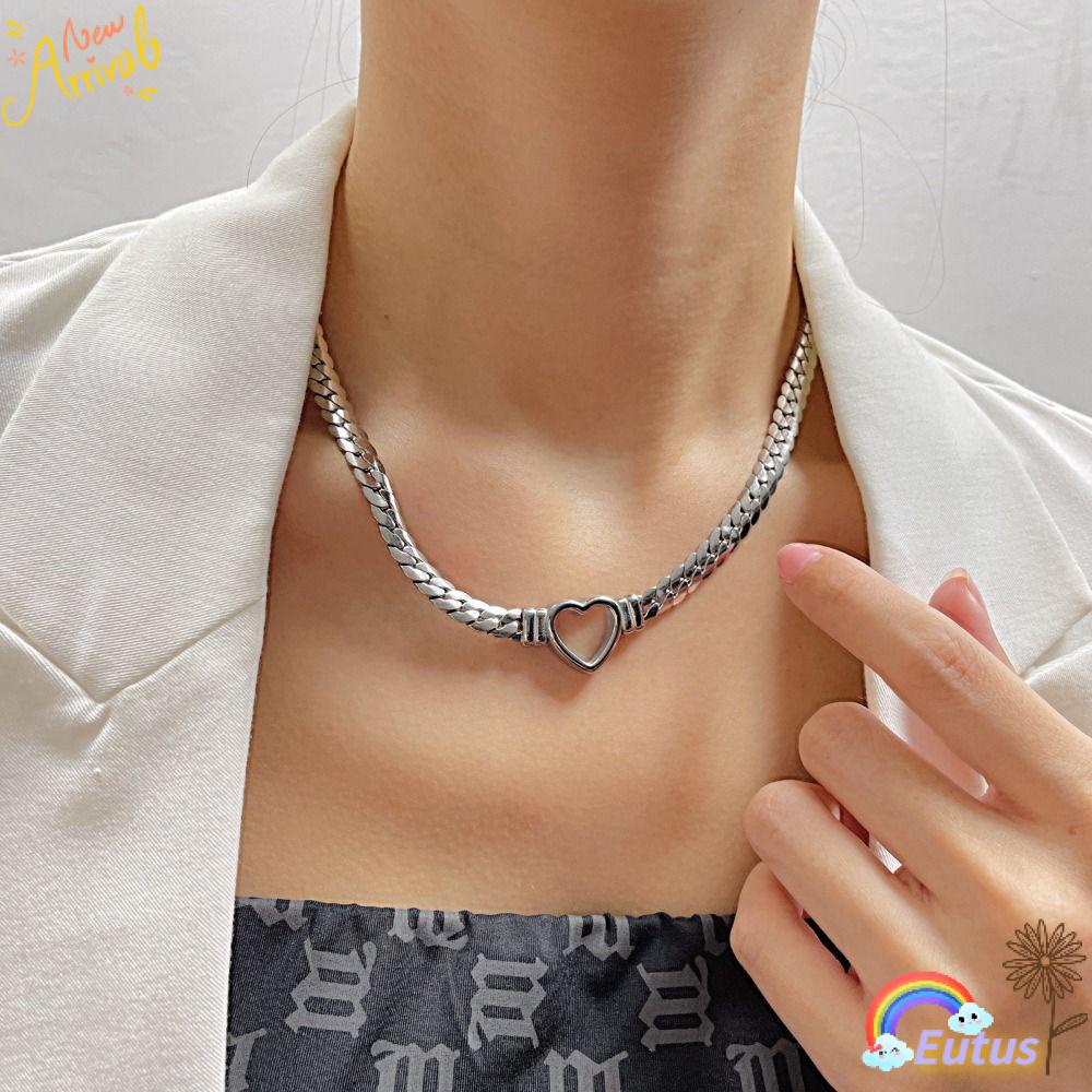 Vòng cổ Bằng Thép Không Gỉ Mặt Trái Tim Thời Trang Dành Cho Nữ