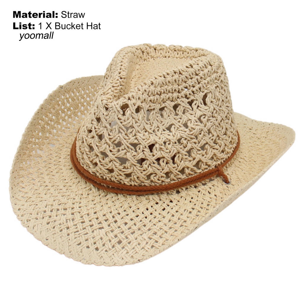 Mũ Cói Rộng Vành Chống Nắng / Gió Phong Cách Cổ Điển Thời Trang Đi Biển Cho Nam Và Nữ