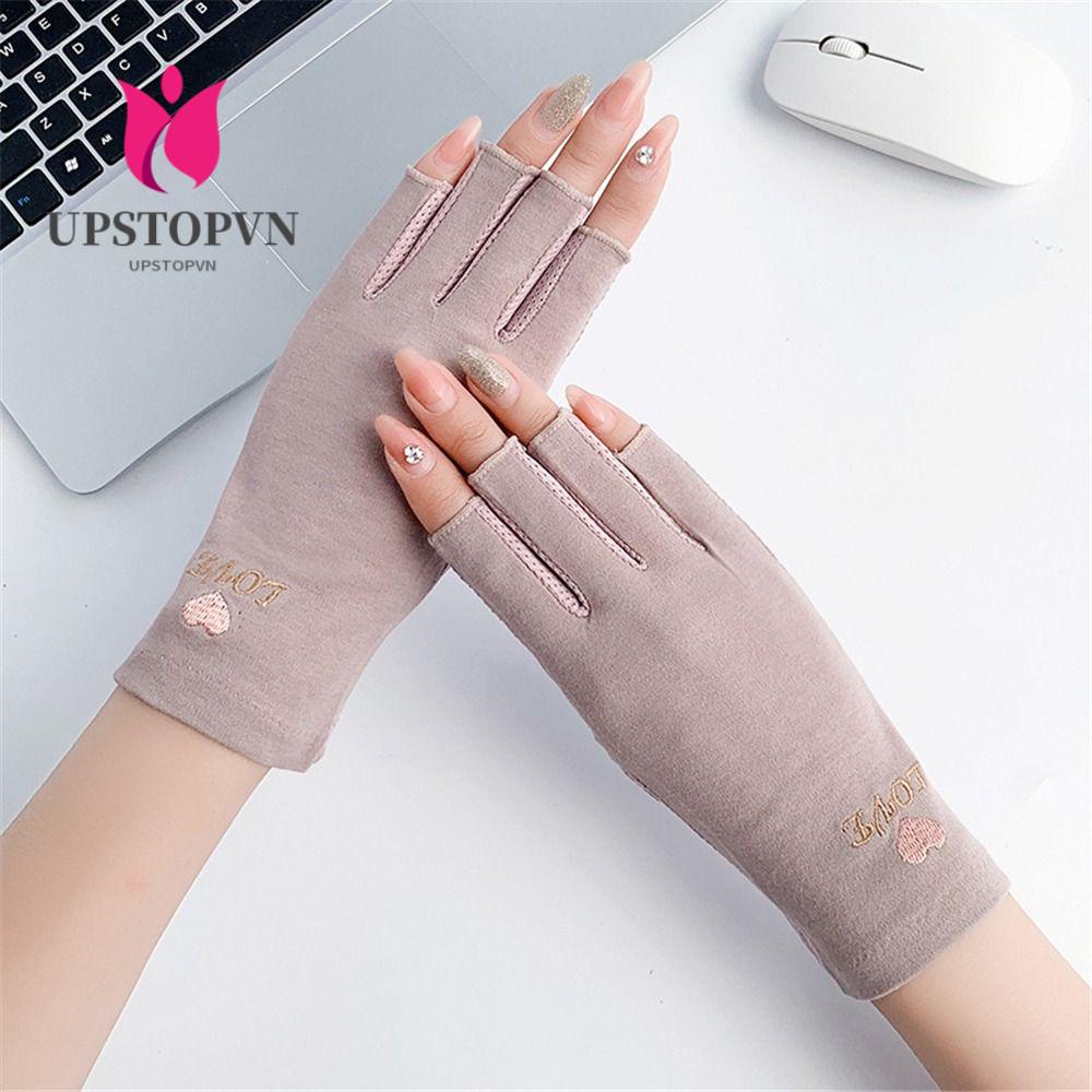 Găng Tay Lái Xe Hở Ngón Chống Trượt Cho Nữ