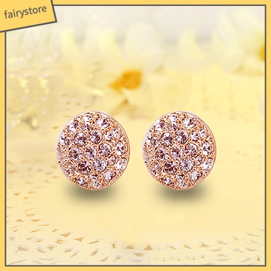 Khuyên Tai Tròn Đính Đá Thời Trang Cho Nữ