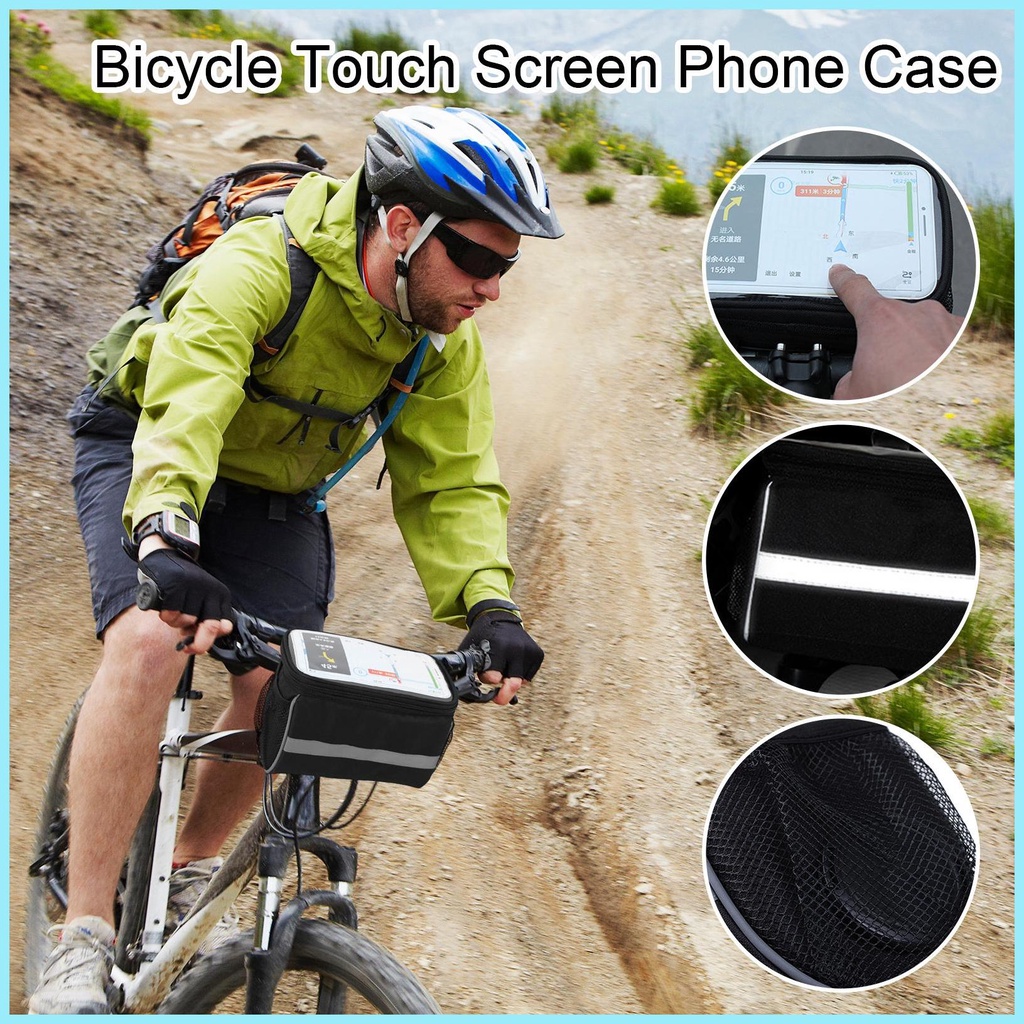 Túi Đựng Điện Thoại Gắn Khung Trước Xe Đạp Chống Thấm Nước Có Màn Hình Cảm Ứng