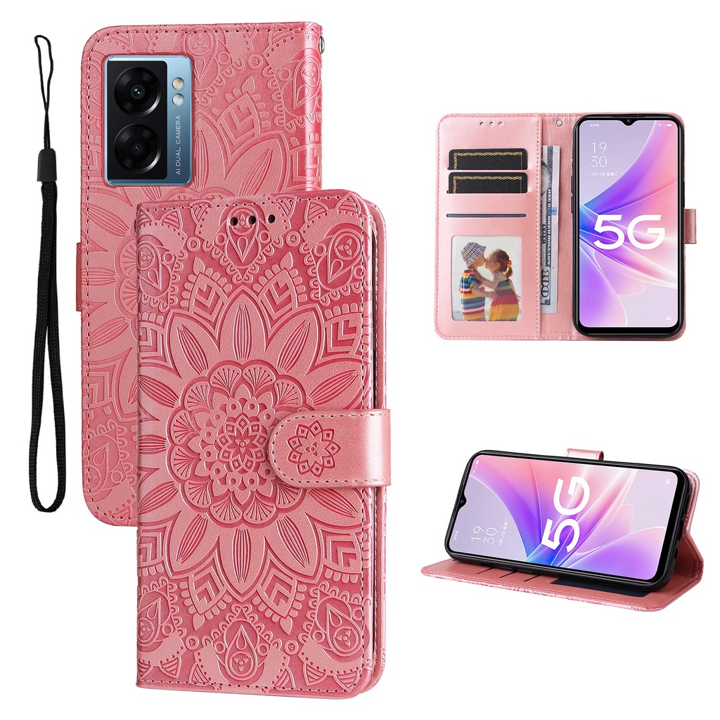 OPPO Reno 8 7 7z 7pro A54 A15 A16 A55 A53 A92 A95 Bao Da Điện Thoại Dạng Ví Nắp Lật Nam Châm Có Ngăn Đựng Thẻ Và Giá Đỡ Cho